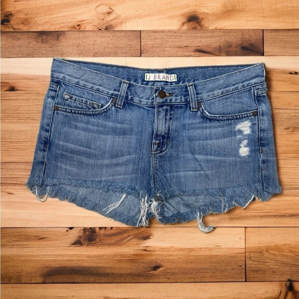 J Brand Shambles Distressed Cutoff Denim Jean Shorts Size 27